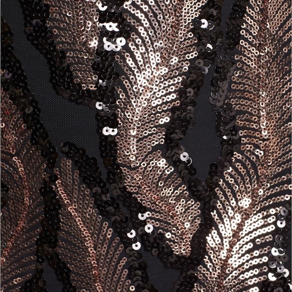 Dress the population sequin midi dress rose black - Picture 4 of 8